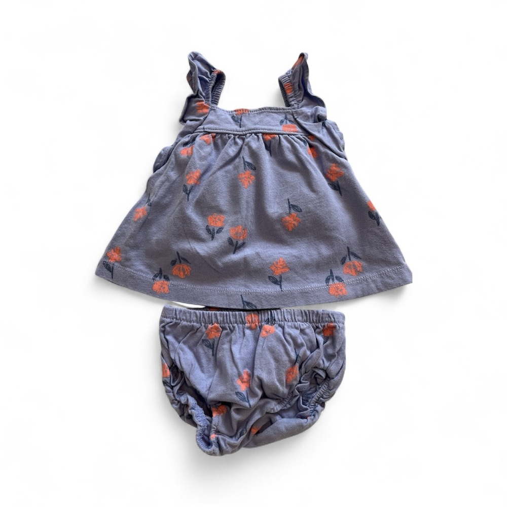 Carter's Purple and Orange Floral Diaper Cover Set